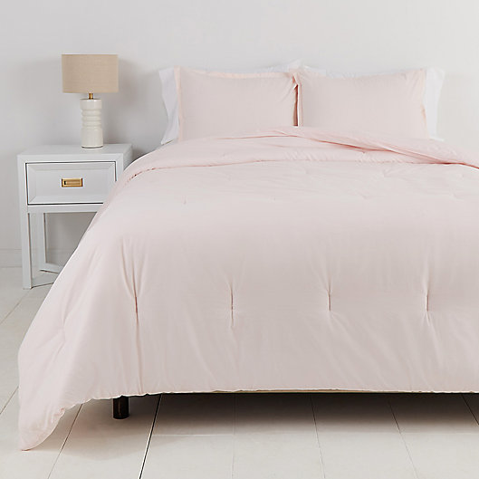 Alternate image 1 for Simply Essential™ Solid Percale 3-Piece King Comforter Set in Rosewater