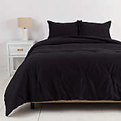 Simply Essential&trade; Garment Washed 2-Piece Twin/Twin XL Comforter Set in Tuxedo Black