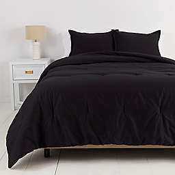 Simply Essential™ Garment Washed Solid 2-Piece Twin/Twin XL Comforter Set in Tuxedo Black