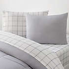 Alternate image 1 for Simply Essential&trade; Reed Windowpane 5-Piece Twin Comforter Set in Grey