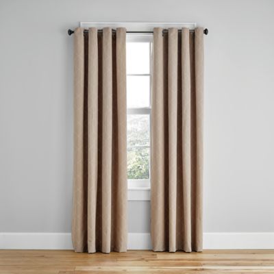 Simply Essential&trade; Woven Honeycomb 63-Inch Grommet Light Filtering Curtain in Mocha (Single)