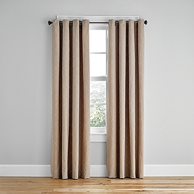 Simply Essential&trade; Woven Honeycomb 63-Inch Grommet Light Filtering Curtain in Mocha (Single). View a larger version of this product image.