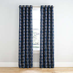 Simply Essential™ Mod Flower Grommeted 63-Inch Curtain Panel in Navy/Ivory (Single)
