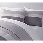 Alternate image 1 for Simply Essential&trade; Colorblock 3-Piece Reversible King Comforter Set in Grey