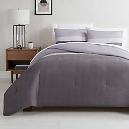 Simply Essential™ Colorblock 3-Piece Reversible Full/Queen Comforter Set in Grey