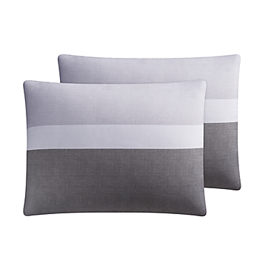 Simply Essential&trade; Colorblock 3-Piece Reversible King Comforter Set in Grey. View a larger version of this product image.