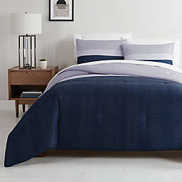 Simply Essential™ Colorblock 2-Piece Reversible Twin/Twin XL Comforter Set in Blue
