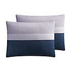 Alternate image 5 for Simply Essential&trade; Colorblock 3-Piece Reversible King Comforter Set in Blue