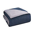 Alternate image 4 for Simply Essential&trade; Colorblock 3-Piece Reversible King Comforter Set in Blue