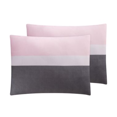 Simply Essential&trade; Colorblock 3-Piece Reversible King Duvet Cover Set in Blush. View a larger version of this product image.