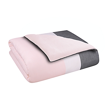 Simply Essential&trade; Colorblock 2-Piece Reversible Twin/Twin XL Comforter Set in Blush. View a larger version of this product image.