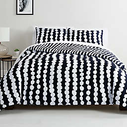 Simply Essential™ Dotted Stripe 3-Piece King Comforter Set in Black