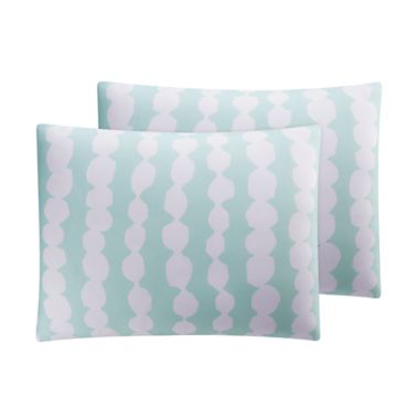 Simply Essential&trade; Dotted Stripe 3-Piece Full/Queen Duvet Cover Set in Mint. View a larger version of this product image.