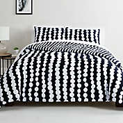 Simply Essential&trade; Dotted Stripe 2-Piece Twin/Twin XL Comforter Set in Black