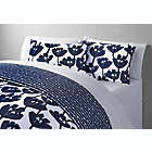 Alternate image 1 for Simply Essential&trade; Floral 3-Piece Reversible Full/Queen Comforter Set in Mood Indigo