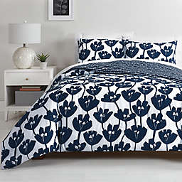 Simply Essential™ Floral 2-Piece Reversible Twin/Twin XL Comforter Set in Mood Indigo