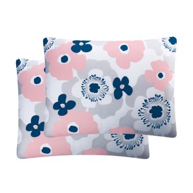 Simply Essential&trade; Abstract Blooms 3-Piece King Comforter Set in Pink. View a larger version of this product image.