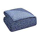 Alternate image 3 for Simply Essential&trade; Dashed Stripe 3-Piece Reversible Full/Queen Comforter Set in Blue