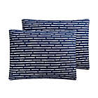 Alternate image 2 for Simply Essential&trade; Dashed Stripe 3-Piece Reversible Full/Queen Comforter Set in Blue