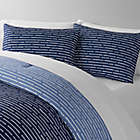 Alternate image 1 for Simply Essential&trade; Dashed Stripe 3-Piece Reversible Full/Queen Comforter Set in Blue
