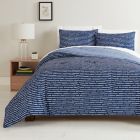 Alternate image 0 for Simply Essential&trade; Dashed Stripe 3-Piece Reversible King Comforter Set in Blue