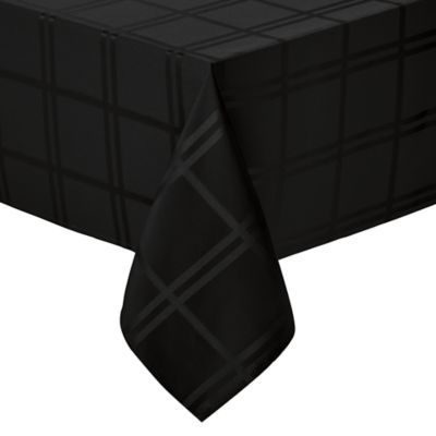 Simply Essential&trade; Solid Windowpane 52-Inch Square Tablecloth in Black