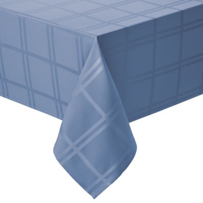 Simply Essential&trade; Solid Windowpane 52-Inch x 70-Inch Oblong Tablecloth in Blue