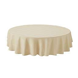 Simply Essential™ Solid Windowpane 90-Inch Round Tablecloth in Sand