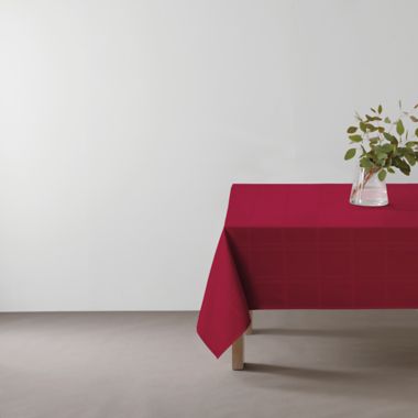 Simply Essential&trade; Solid Windowpane 52-Inch x 70-Inch Oblong Tablecloth in Red. View a larger version of this product image.