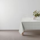 Alternate image 1 for Simply Essential&trade; Solid Windowpane 52-Inch x 70-Inch Oblong Tablecloth in Light Grey