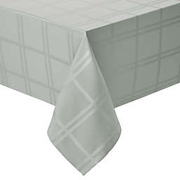 Simply Essential™ Solid Windowpane 60-Inch x 120-Inch Oblong Tablecloth in Light Grey