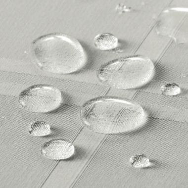 Simply Essential&trade; Solid Windowpane 90-Inch Round Tablecloth in Light Grey. View a larger version of this product image.