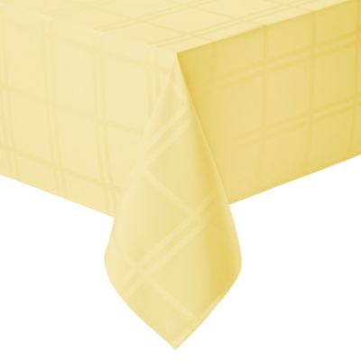 Simply Essential&trade; Solid Windowpane 60-Inch x 120-Inch Oblong Tablecloth in Yellow