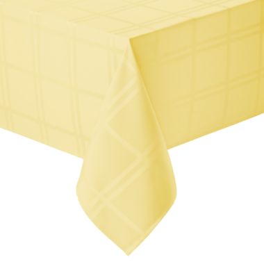 Simply Essential&trade; Solid Windowpane 60-Inch x 102-Inch Oblong Tablecloth in Yellow. View a larger version of this product image.