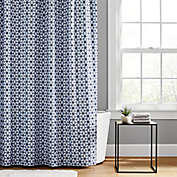 Simply Essential&trade; Tile Flower Shower Curtain in Blue