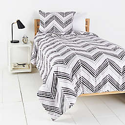 Simply Essential™ 2-Piece Chevron Reversible Twin/Twin XL Duvet Cover Set in Grey