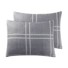 Alternate image 2 for Simply Essential&trade; Heathered Plaid 8-Piece California King Comforter Set in Grey
