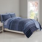 Alternate image 0 for Simply Essential&trade; Engineered Stripe 8-Piece Full Comforter Set Set in Navy
