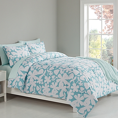 Simply Essential&trade; Zinna Floral 6-Piece Twin/Twin XL Comforter Set in Blue. View a larger version of this product image.
