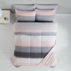 Alternate image 2 for Simply Essential&trade; Stitched Stripe 8-Piece Full Comforter Set in Blush