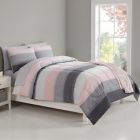 Alternate image 1 for Simply Essential&trade; Stitched Stripe 8-Piece Full Comforter Set in Blush