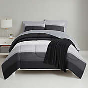 Simply Essential&trade; Stitched Stripe 6-Piece Twin/Twin XL Comforter Set in Black