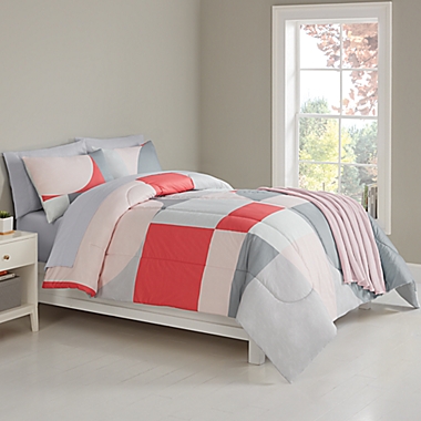 Simply Essential&trade; Checkerboard 8-Piece Queen Comforter Set in Warm. View a larger version of this product image.