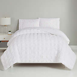 Simply Essential™ Seersucker 4-Piece Twin Comforter Set in White