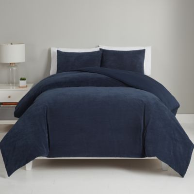 Simply Essential&trade; Corduroy 3-Piece Reversible Full/Queen Comforter Set in Mood Indigo