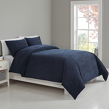 Simply Essential&trade; Corduroy 3-Piece Reversible King Comforter Set in Mood Indigo. View a larger version of this product image.