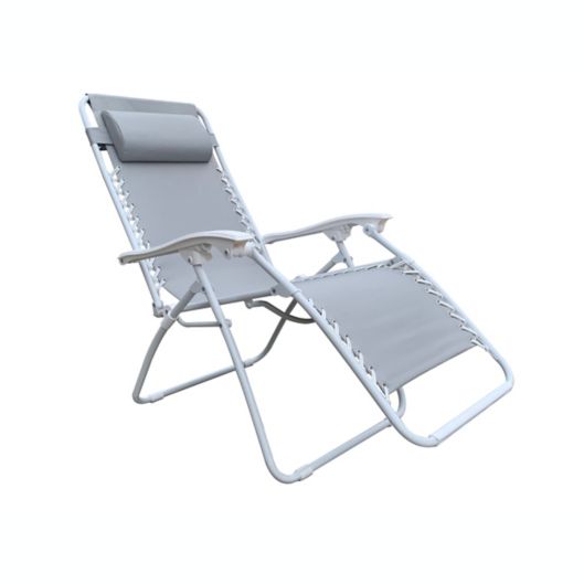 Simply Essential™ Basic Outdoor Folding Zero Gravity Chair in Grey/White