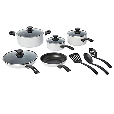 Simply Essential&trade; Nonstick Aluminum 12-Piece Cookware Set in Grey. View a larger version of this product image.