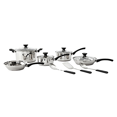 Simply Essential&trade; 12-Piece Stainless Steel Cookware Set. View a larger version of this product image.