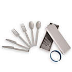 Alternate image 0 for Simply Essential&trade; 7-Piece Eco-Plastic Flatware Set and Case in Cool Grey